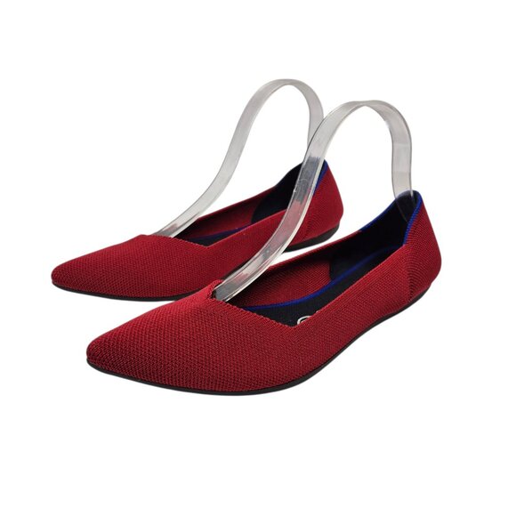 Rothys Womens The Point Flats Size 8.5 Red Mesh Knit Comfort Classic Career - Picture 3 of 8